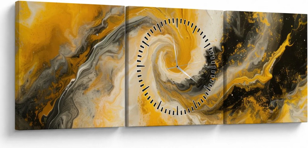 Tablou - Abstractizare în spirală (cu ceas) (90x30 cm)