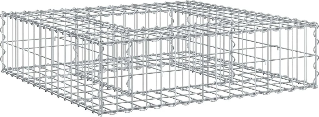 vidaXL Pat ridicat din gabion Argintiu 80 x 80 x 20 cm Oțel Galvanizat