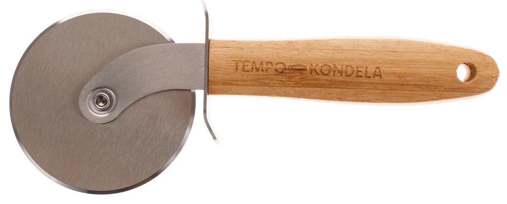 TEMPO-KONDELA SALKY, feliator pizza, natural, inox/bambus