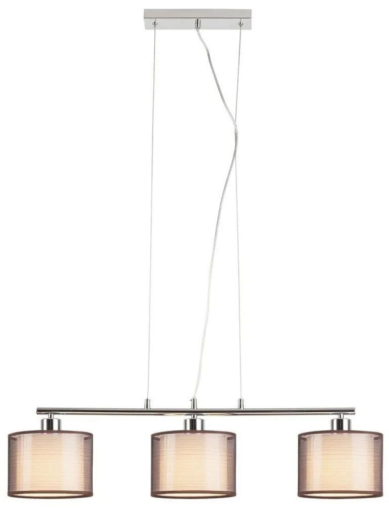Lustra cu 3 pendule design modern, finisaj crom/ maro, Anastasia 2630 RX