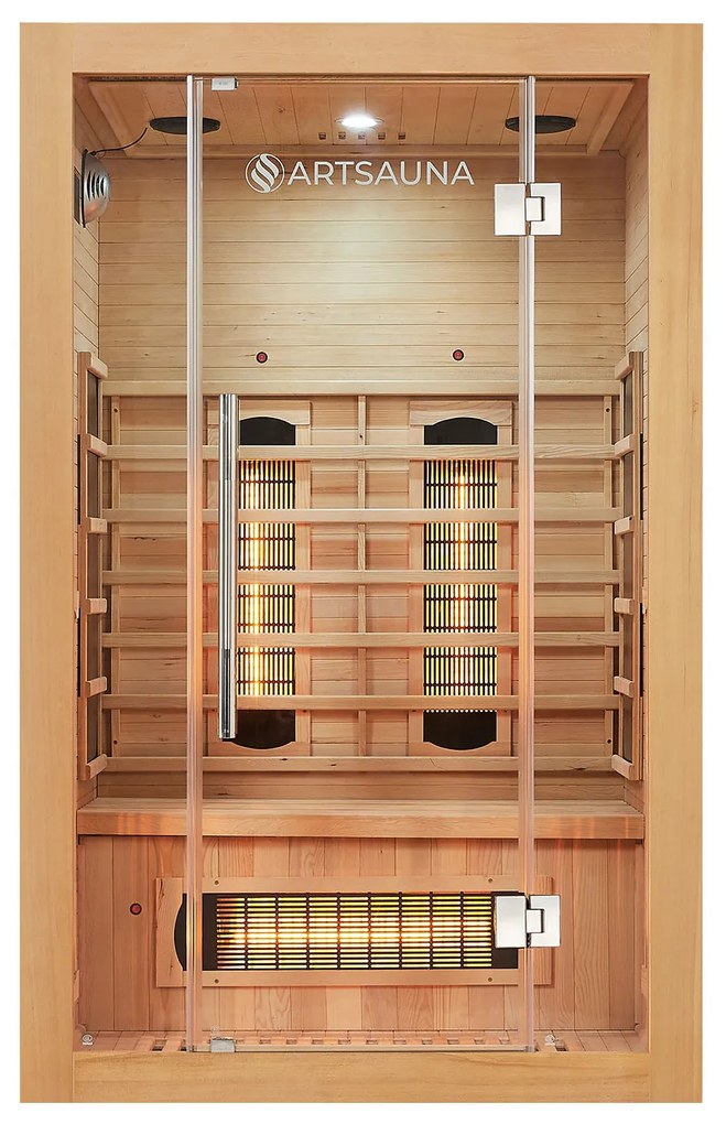 Infračervená sauna Kiruna130 s duálnou technológiou a drevom Hemlock
