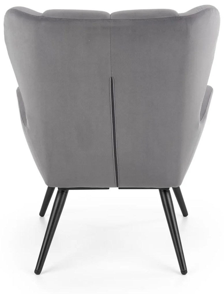 Fotoliu Tyrion velvet gri H91 cm