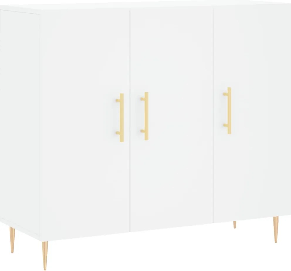 vidaXL Dulap, alb, 90x34x80 cm, lemn compozit