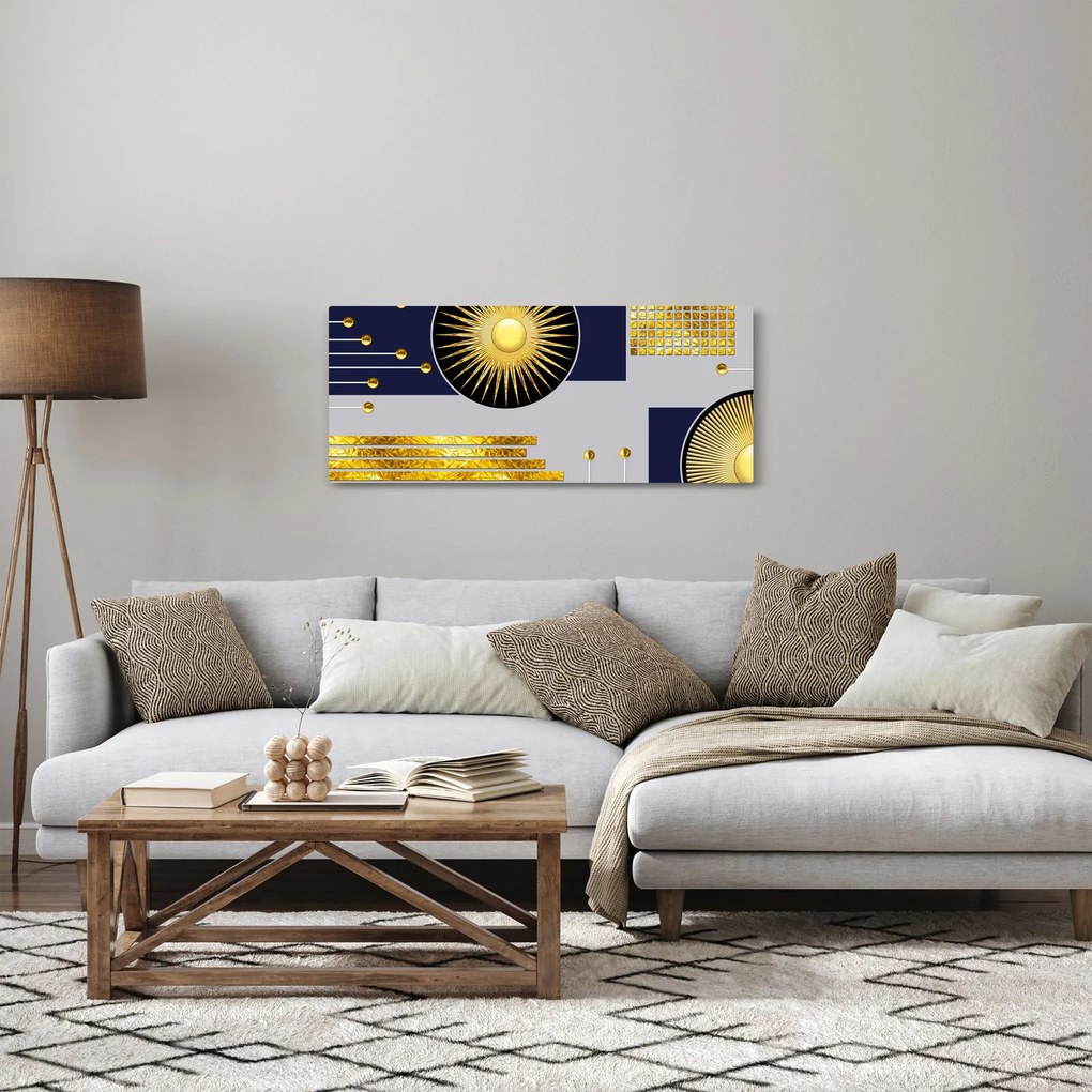 Tablou - Cercuri aurii (120x50 cm)