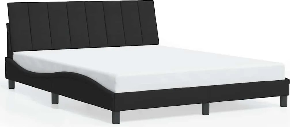 vidaXL Cadru de pat fără saltea, Hanko, negru, 160x200 cm, catifea