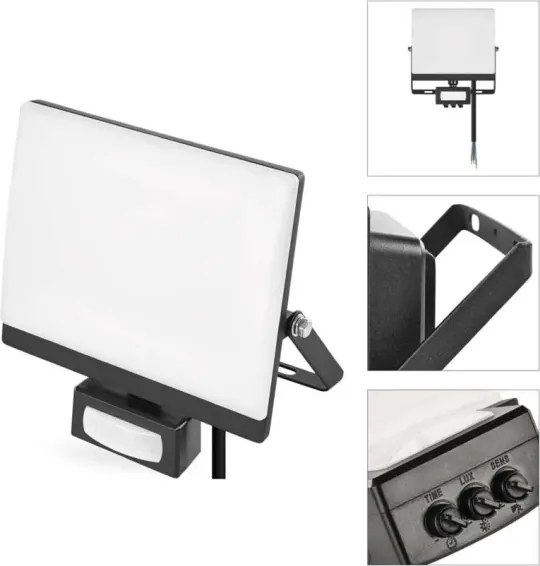 Proiector LED cu senzor de mișcare TAMBO EVO LED/30W/230V 4000K IP44 negru