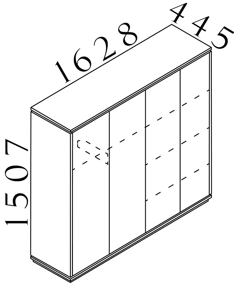 Dulap înalt Creator 162,8 x 44,5 x 150,7 cm, antracit / alb