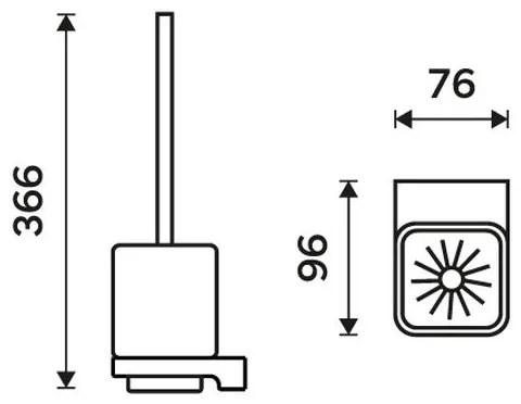 Perie de toaletă de perete NIMCO MA 29094KN-26 MAYA alb/crom lucios