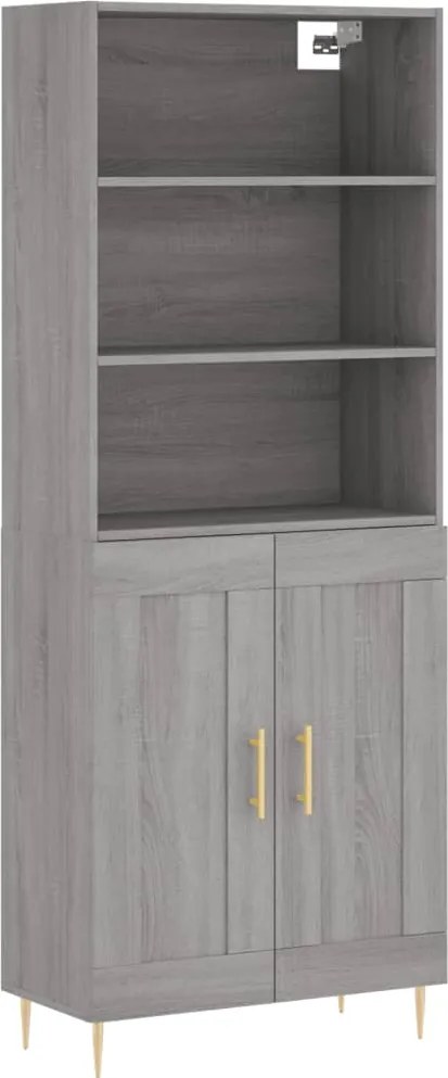 vidaXL Dulap înalt, gri sonoma, 69,5x34x180 cm, lemn compozit