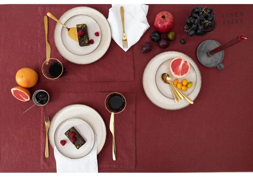 Față de masă din in 140x140 cm Marsala – Linen Tales