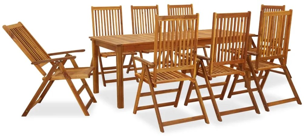 3057817 vidaXL Set mobilier de grădină, 9 piese, lemn masiv de acacia