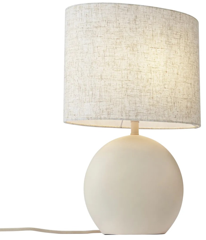 Lampă de masă Japandi bej cu abajur din in - Timo