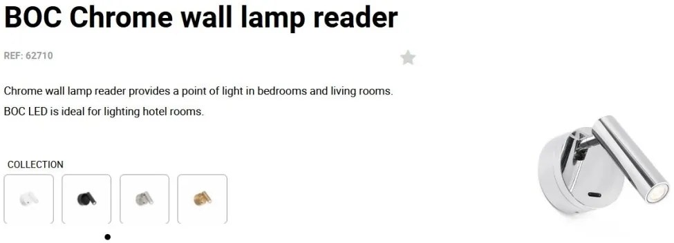 Aplica moderna cu reader LED design minimalist BOC chrome