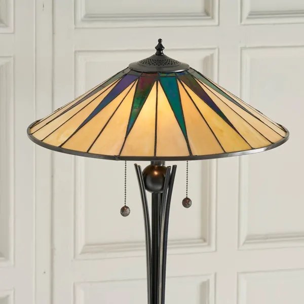 Endon 64041 - Lampadar Tiffany DARK STAR, 2xE27/60W/230V, Ø 49 cm