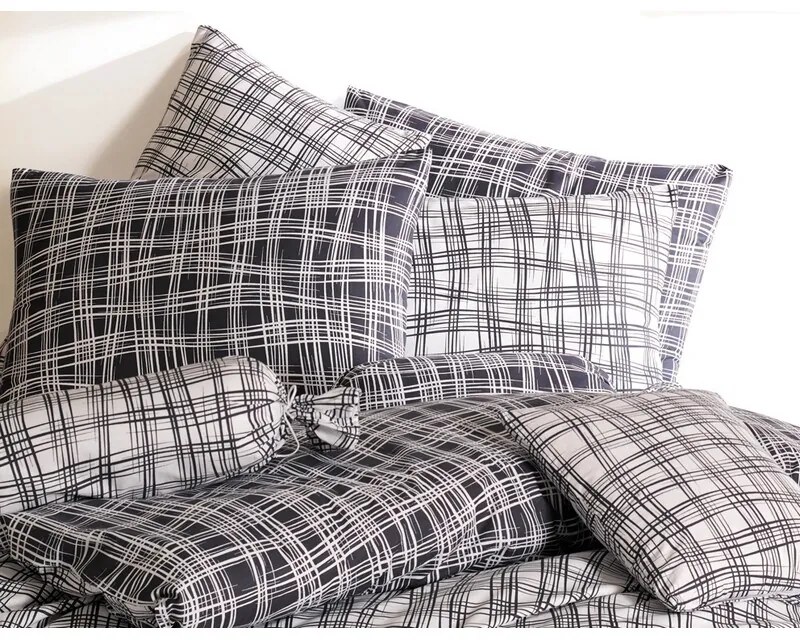 BedTex Lenjerie de pat din bumbac Straw negru, 220x 200 cm, 2 bucăți 70 x 90 cm
