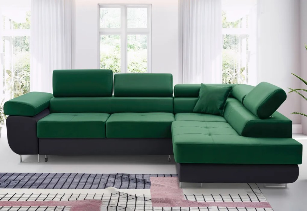 Supermobel Coltar extensibil ASTON, 273x70/85x203, sioux 1115/lux 32, colt pe dreapta