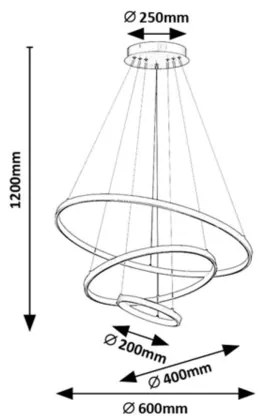 Rabalux 72346 - Lustră LED BELIZA, reglabilă, suspendată pe cablu, 90W/230V, 3000-6500K + telecomandă