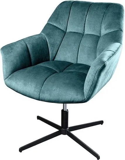 Fotoliu pivotant cu inaltime reglabila PAPILLON catifea petrol