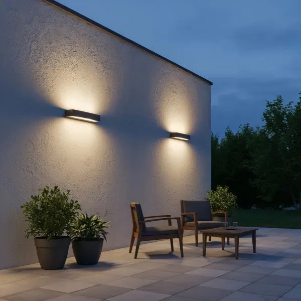 Ideal lux - Aplica perete exterior 2xE27/60W/230V negru