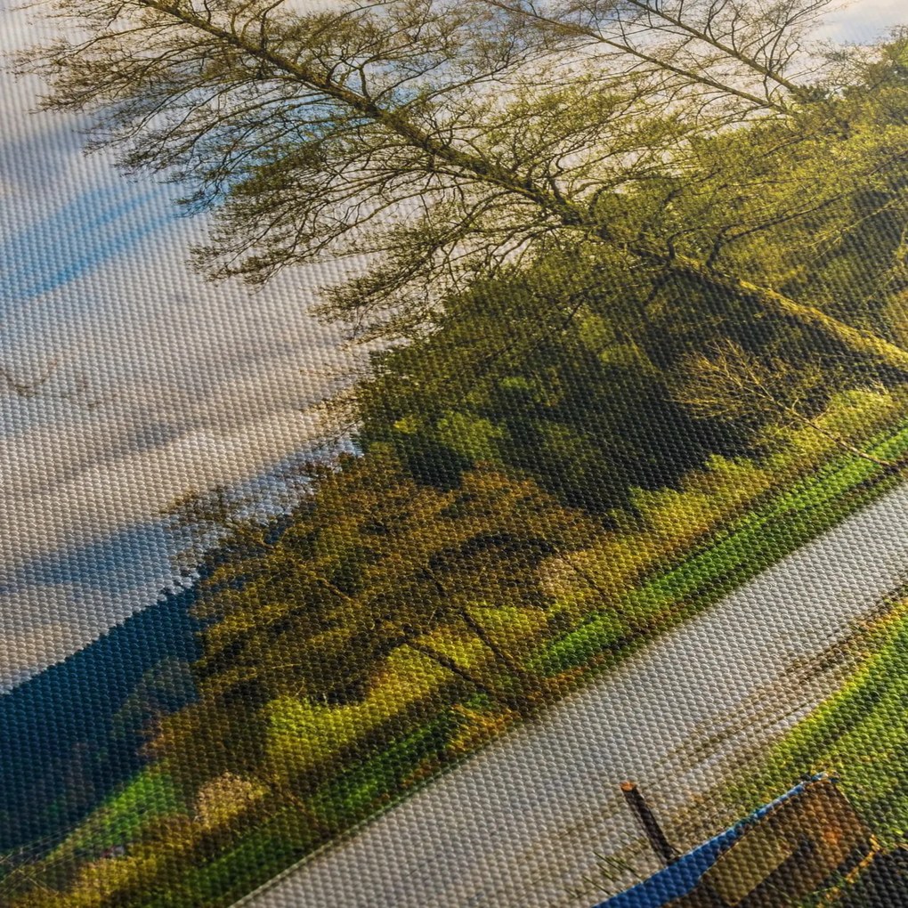Tablou - Barcă pe lac (120x50 cm)