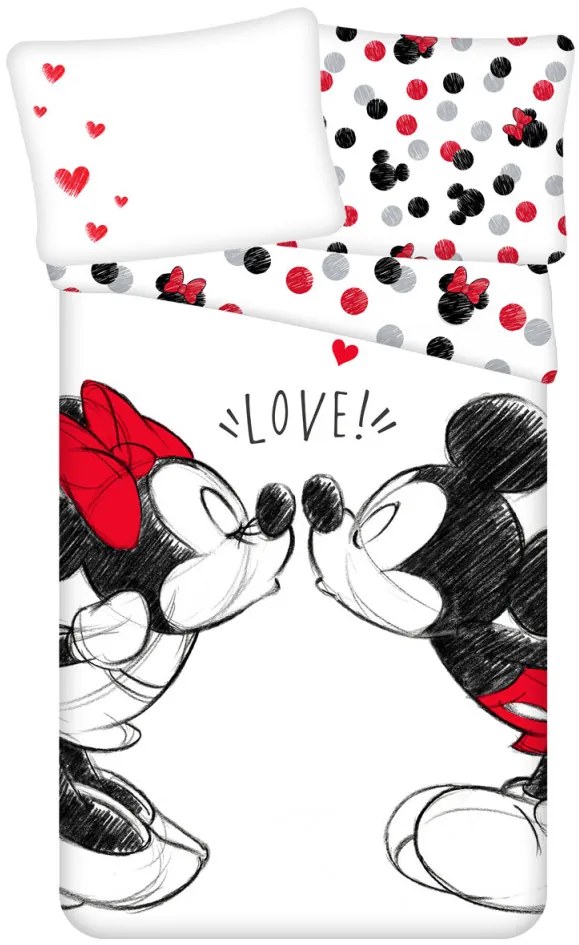 Disney Minnie and Mickey set de lenjerie de pat 140×200cm, 70×90 cm