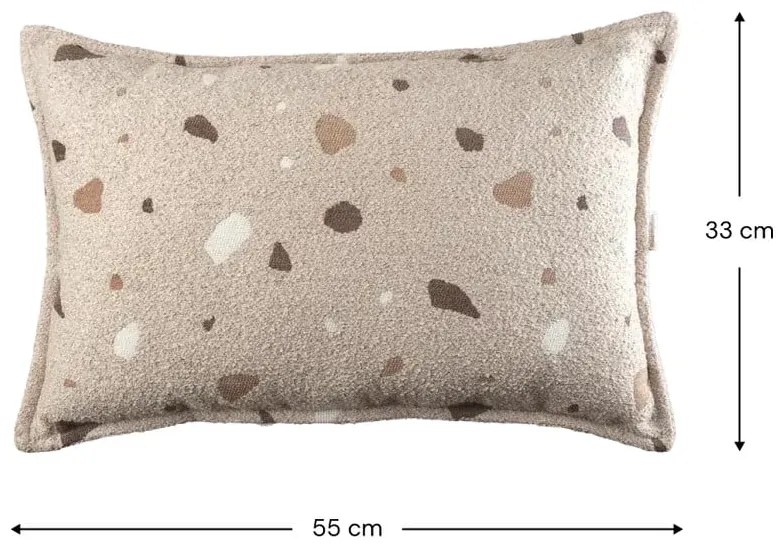 Pernă decorativă pentru copii maro deschis bouclé/chenille Terrazzo Bolster – Wigiwama