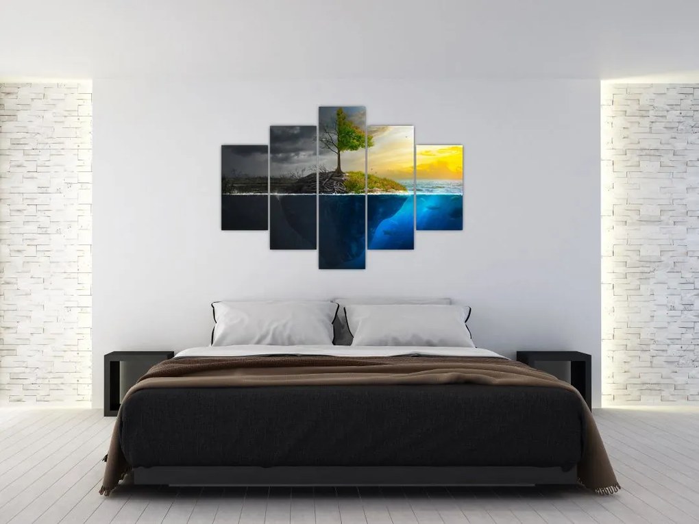 Tablou reprezentând două părți (150x105 cm)