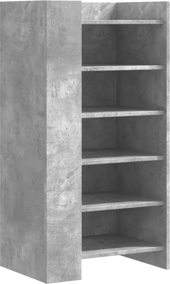 vidaXL Pantofar, gri beton, 52x37,5x100 cm, lemn prelucrat