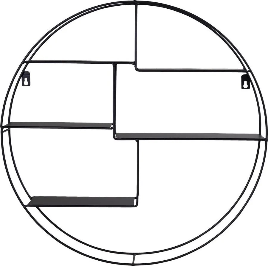 Raft Genk, oțel negru 47x10 cm