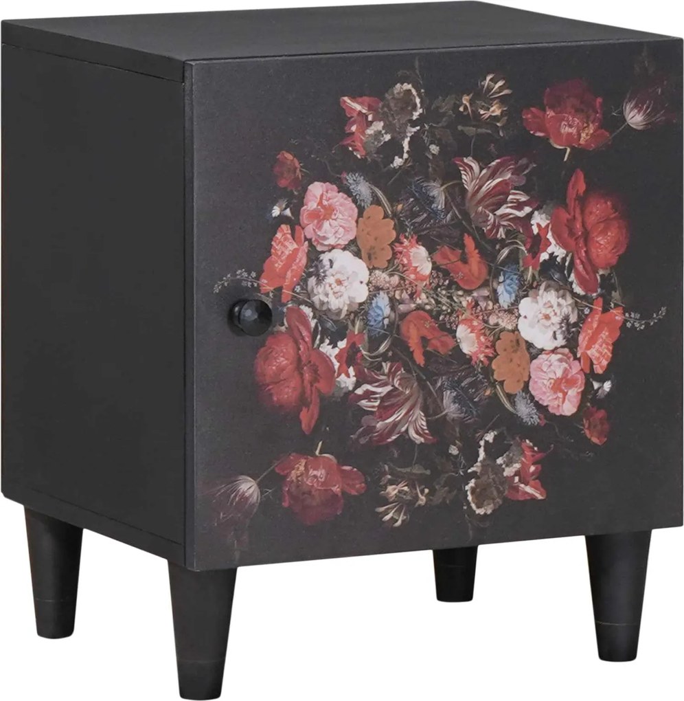 vidaXL Noptieră cu ușă Negru 40 x 33 x 46 cm Lemn de mango solid