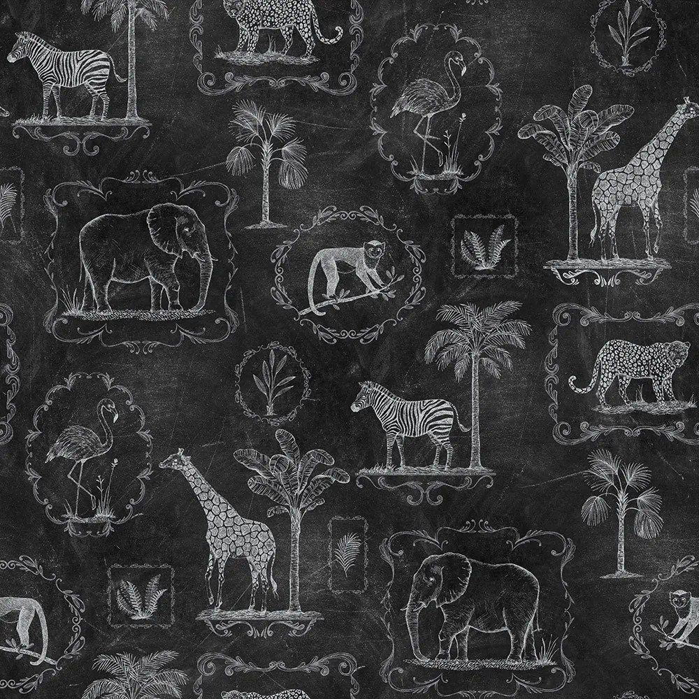 Fototapet, Animal Party, Blackboard, Rebel Walls