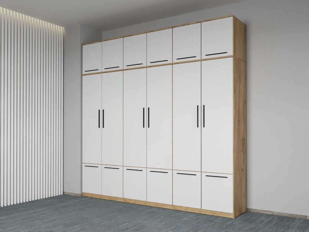 Set mobila dormitor 4 piese Alb/Stejar Levi C30
