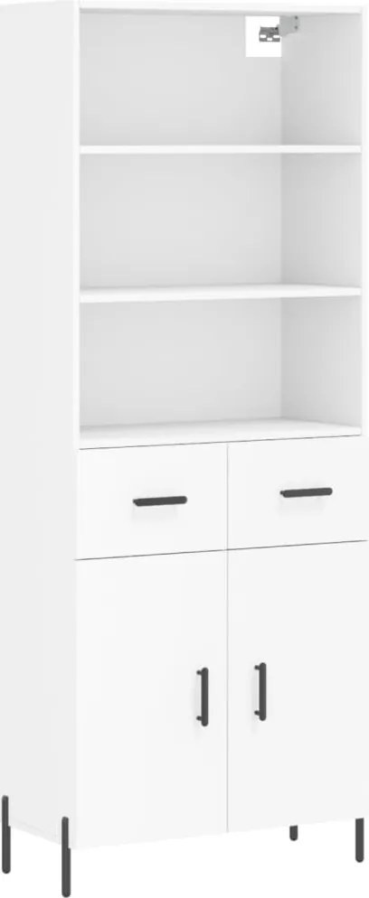 vidaXL Dulap înalt, alb, 69,5x34x180 cm, lemn compozit