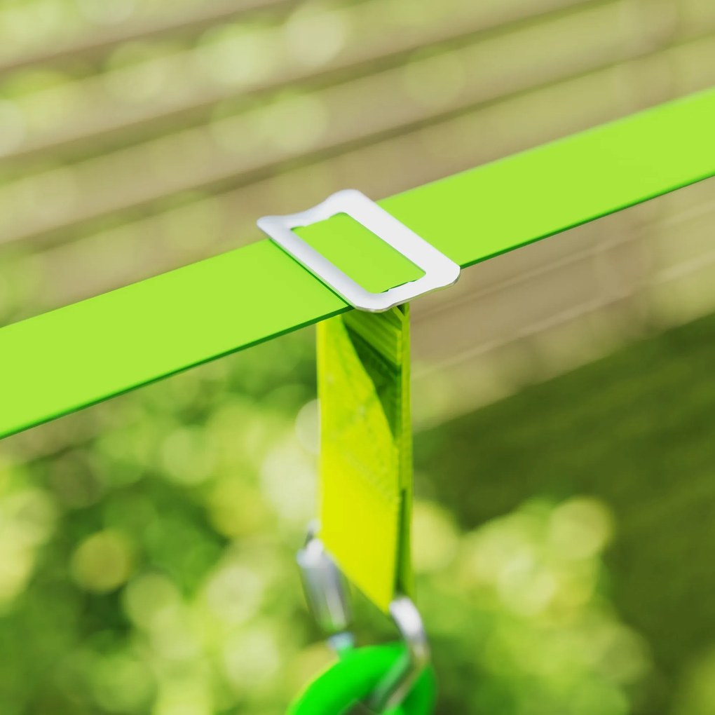 AIYAPLAY Parcurs de obstacole Ninja pentru copii 10 M kit tirolian complet 7 piese încărcare 50 kg, instalare ușoară, verde | Aosom Romania