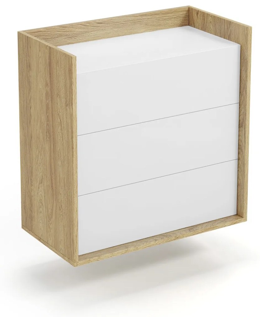 Comoda modulară Mobius S3 natur/alb - H83