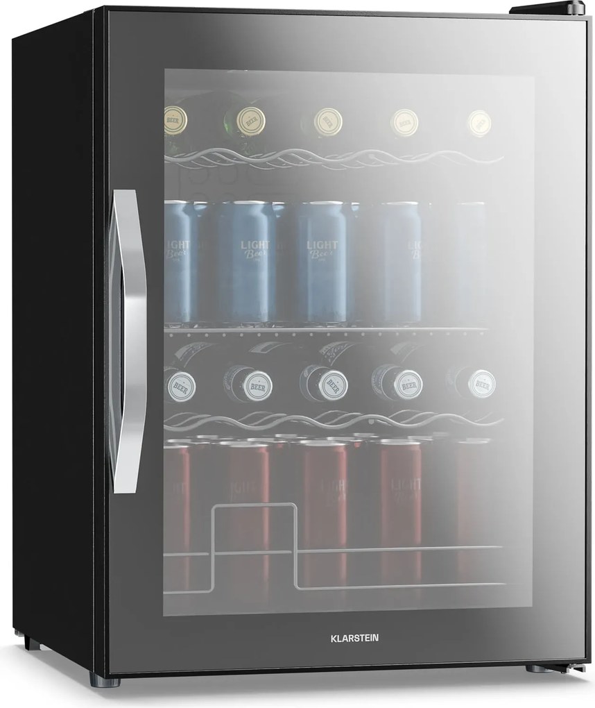 Klarstein Beersafe frigider pentru băuturi cu uși din sticlă oglindă | 64 x 48 cm | Iluminare interioară LED