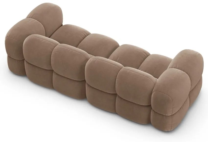 Canapea maro cu tapițerie din catifea 250 cm Loretto – Cosmopolitan Design