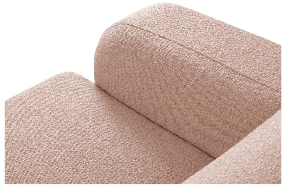 Colțar roz cu tapițerie din stofă bouclé (colț dreapta) Molino – Micadoni Home