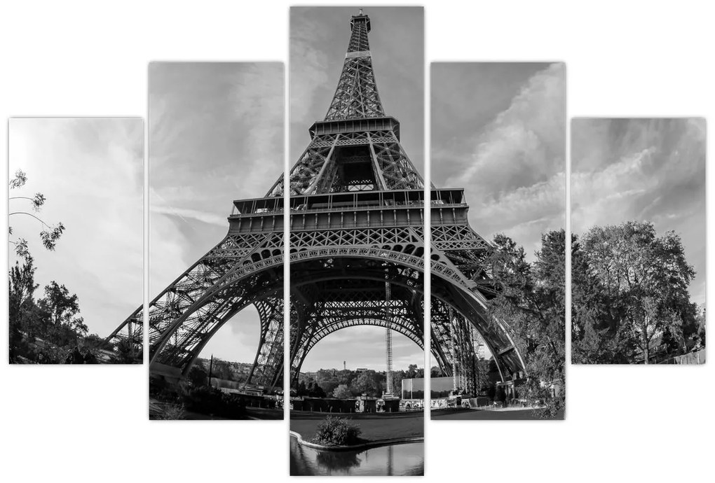Tablou - Turnul Eiffel, alb-negru (150x105 cm)