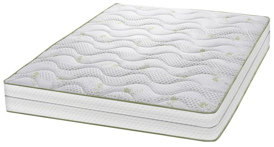 Saltea ortopedica Aloe Vera Dual Confort, 180x200x25 cm, Memory 4 cm, 7 zone de confort, reversibila, fermitate medie