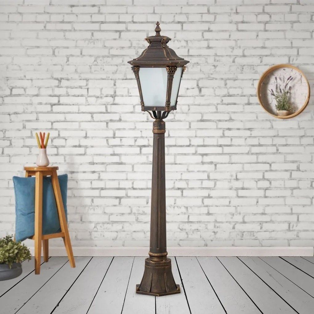 Stalp exterior stil clasic IP23 H115cm Aiko AL 11-1140/1 Patina OR