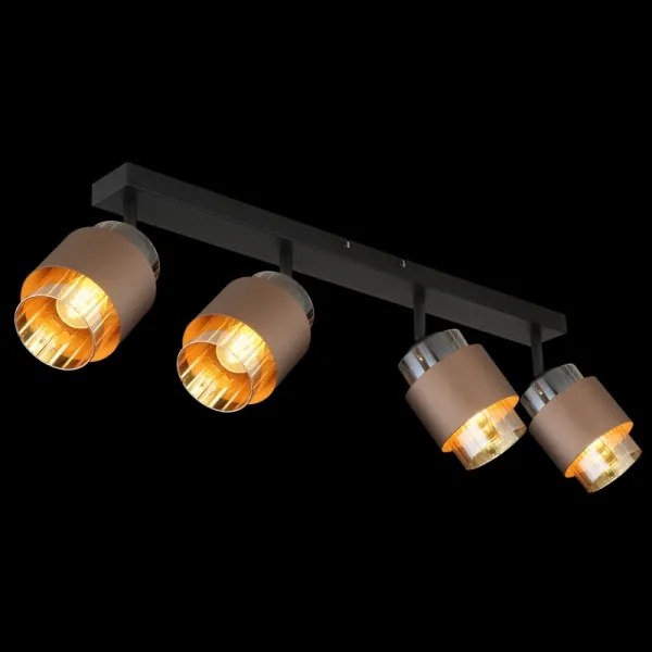 Globo 15560-4C - Corp de iluminat tip spot MILLEY 4xE27/40W/230V, negru/bronz