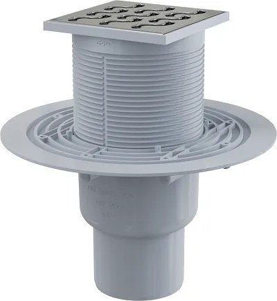 Sifon pardoseala 105 105 50 75 mm iesire verticala, gratar din otel inoxidabil, sistem de retinere a mirosurilor umed APV202