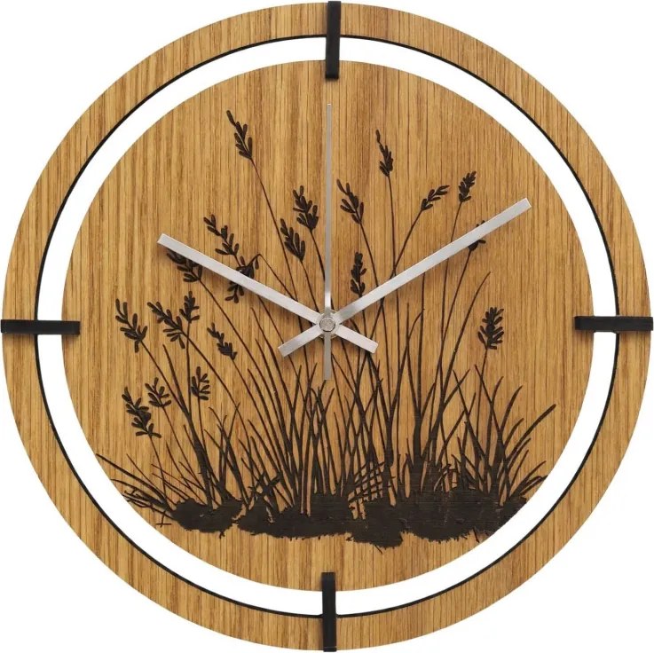 SENTOP | Ceas din lemn cu motiv floral | MARIN