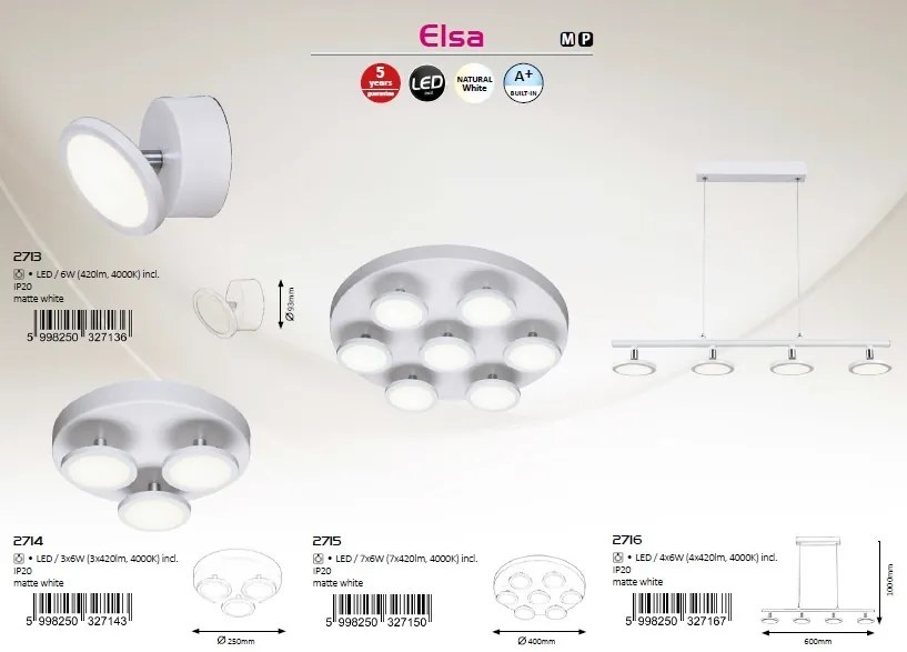 Plafoniera design minimalist cu 3 spoturi LED Elsa 2714 RX