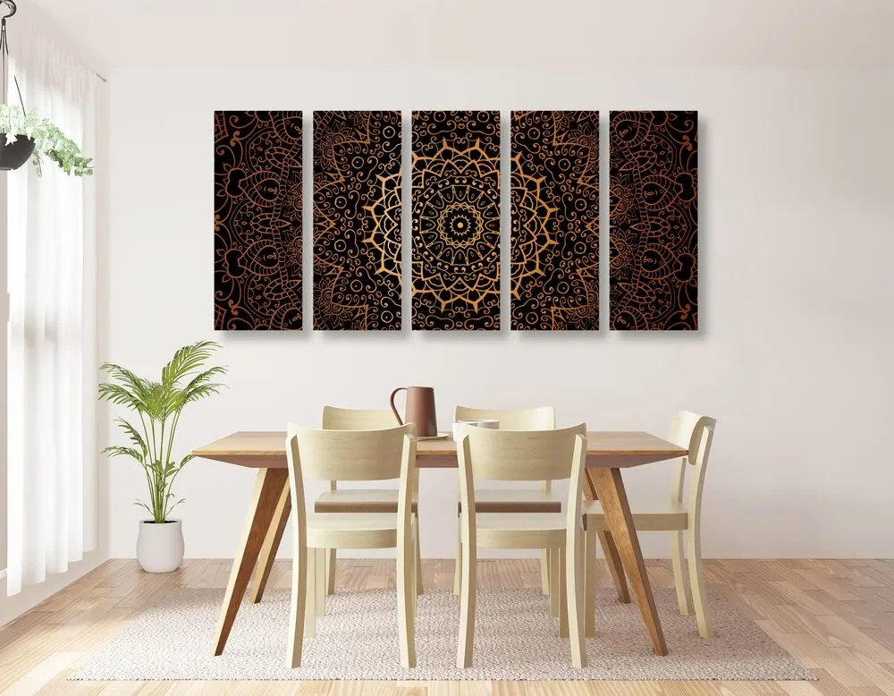Tablou 5-piese Mandala vintage în stil indian