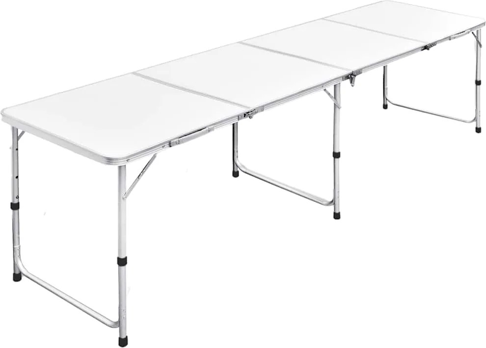 vidaXL Masă camping din aluminiu reglabilă 240 x 60 cm