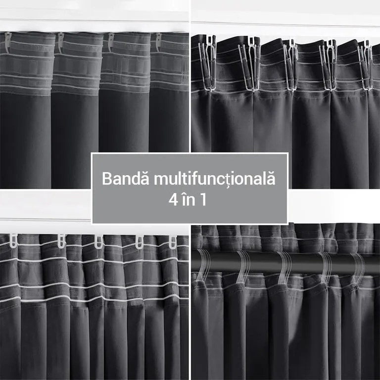 Draperie groasă blackout RESTILO grafit 140 x 245 cm 1 buc