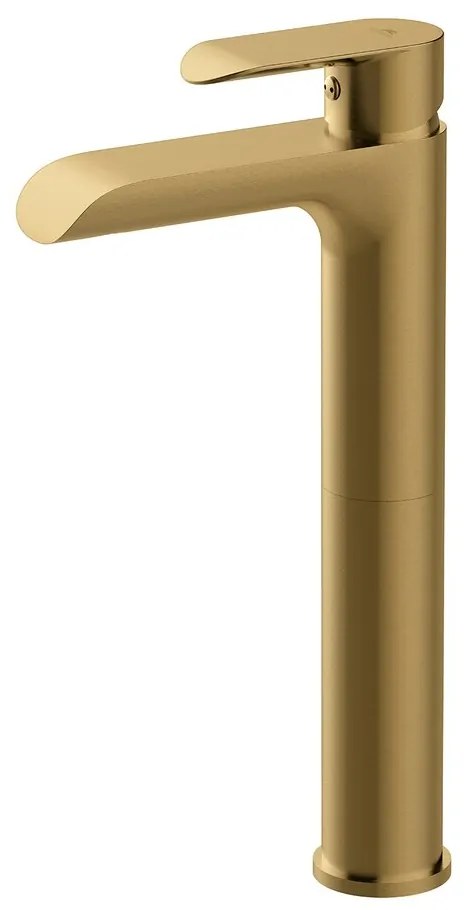 Baterie lavoar inalta Rubineta Ultra monocomanda finisaj auriu mat