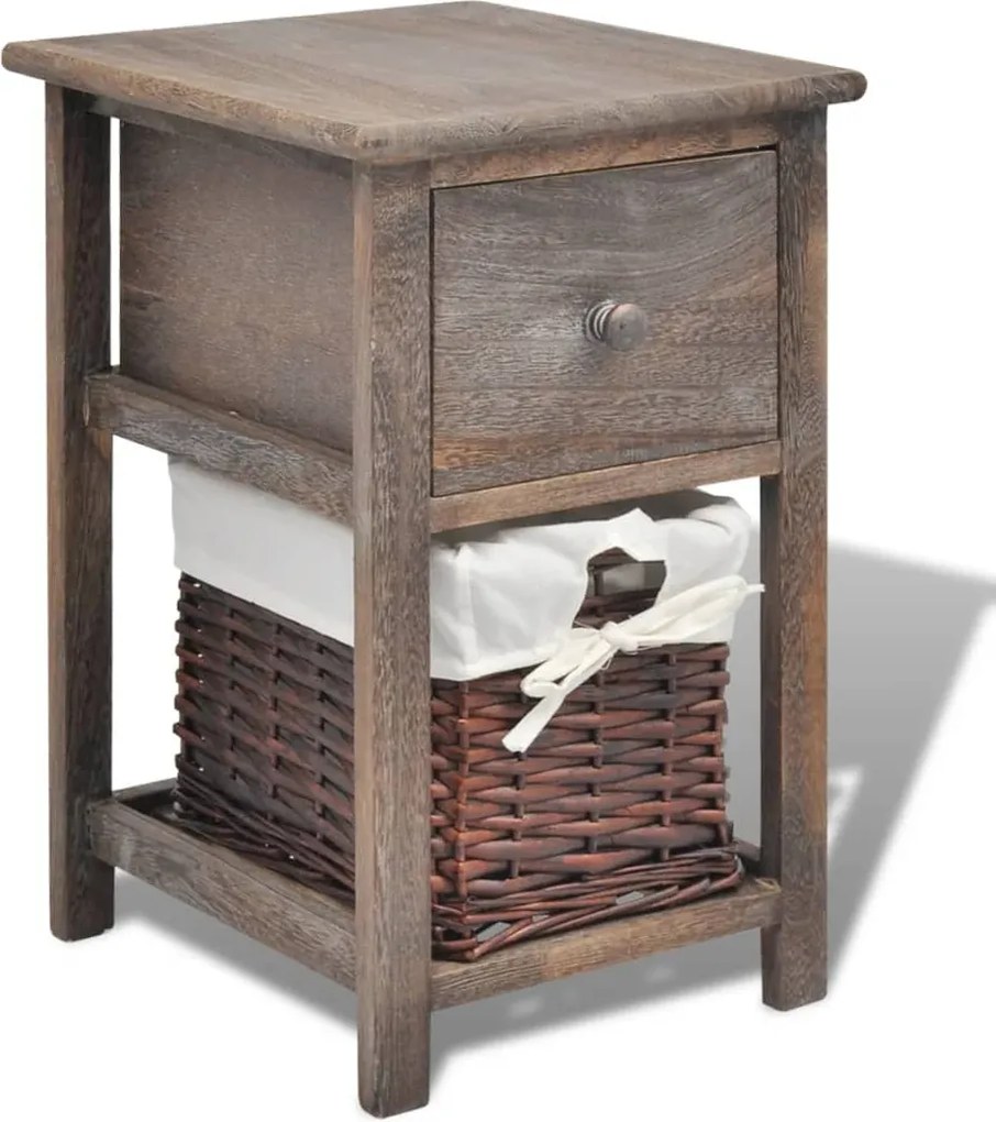 vidaXL Noptieră din lemn, maro